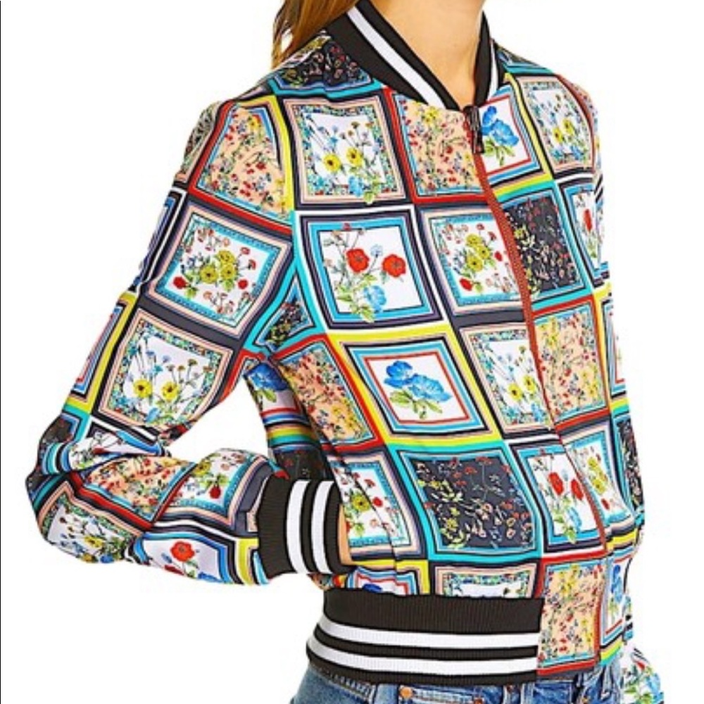 Alice + Olivia Lonnie Reversible Bomber Jacket In Multicolour